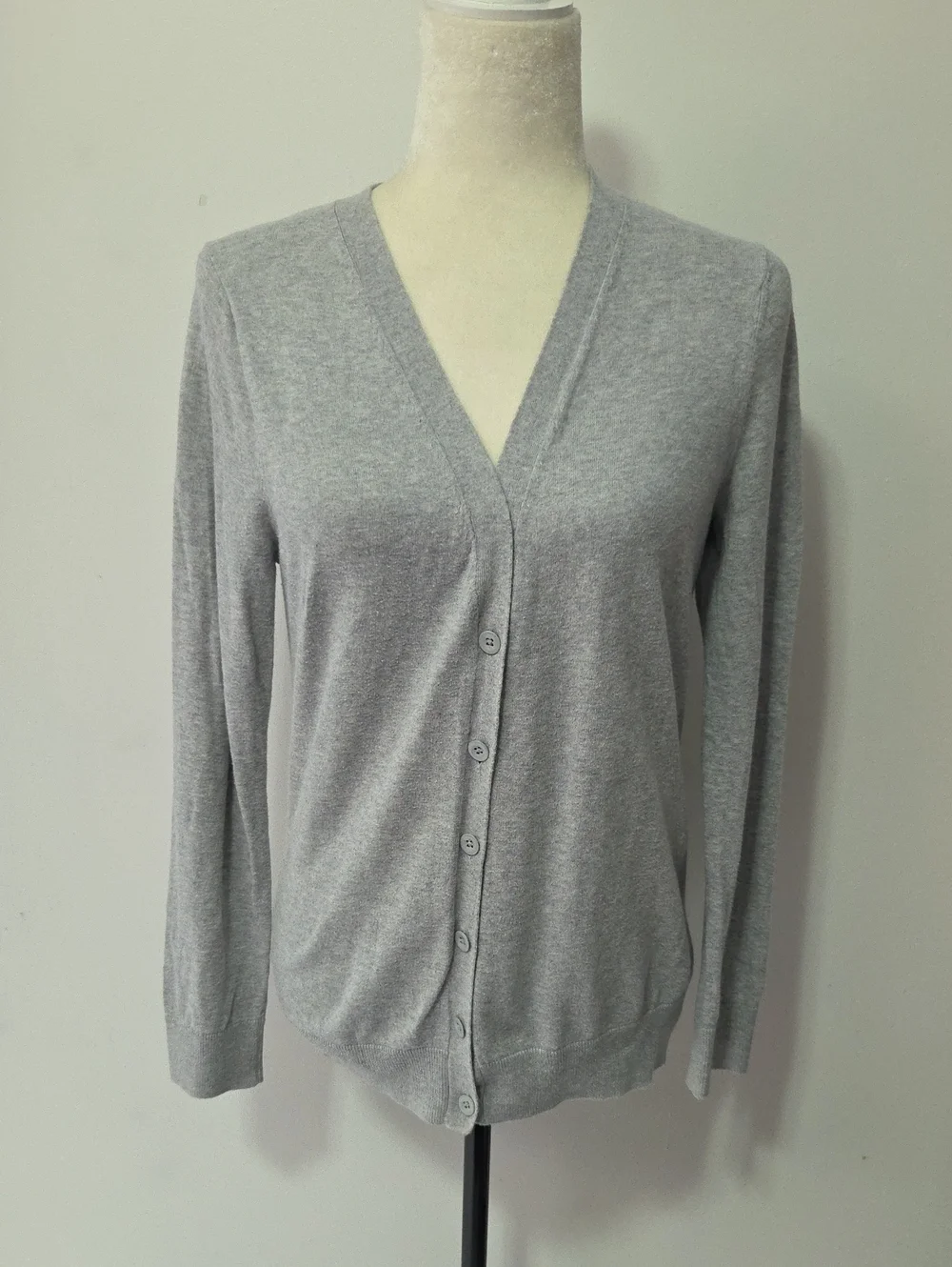 GAP Light Grey V-Neck Button-Front Cardigan